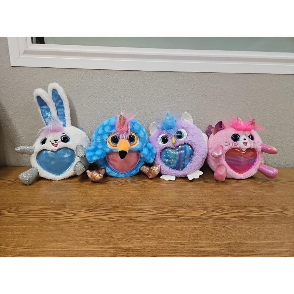 Zuru Rainbocorns Stuffed Animal Plush Lot of 4 Bunny Tucan Owl Cat 9"